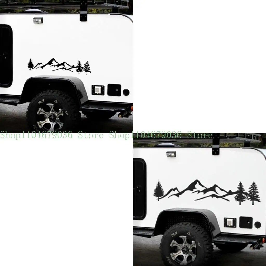 สติกเกอร์ไวนิลลายภูเขาสะท้อนแสง ลายต้นไม้ป่า สติกเกอร์ติดกันชน ประตู แผงรถยนต์ กระจกหน้ารถ ผนัง แล็ปท็อป ของตกแต่งบ้าน