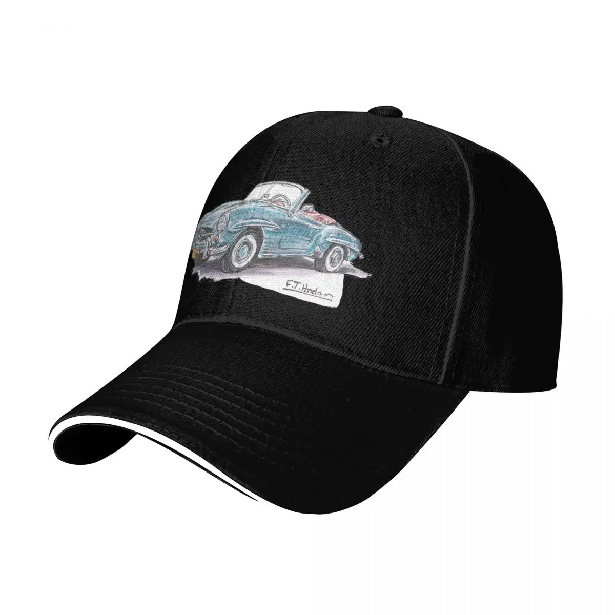 Classic Mercedes 190 SL in blue. Baseball Cap Snap Back Hat sun hat Trucker Cap Sunhat Women's Hats 2025 Men's