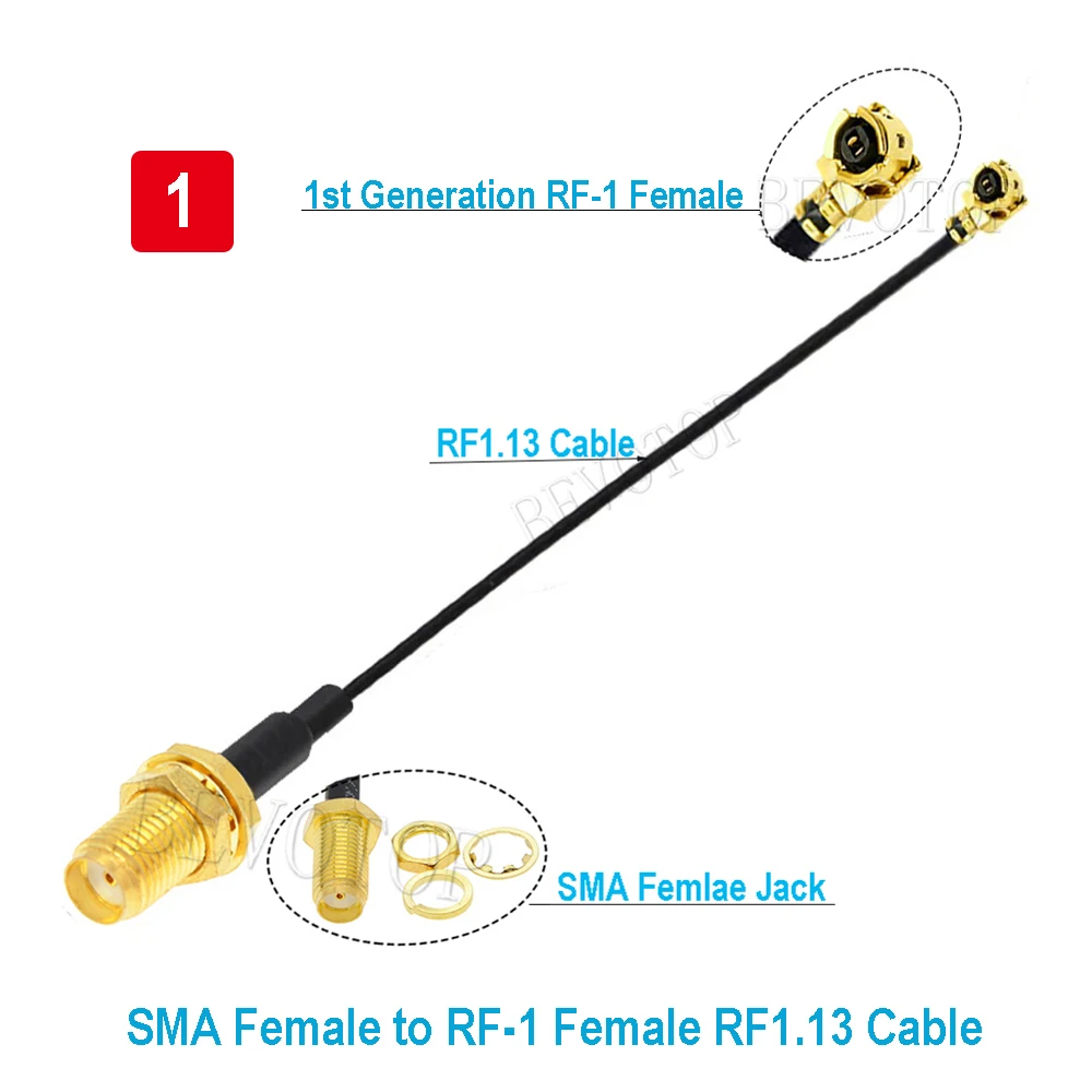 2PCS/lot RF Cable SMA Female to uFL/u.FL/IPX/IPX-1 Female Jack WIFI Antenna RF Cable RG1.13mm Pigtail Extension