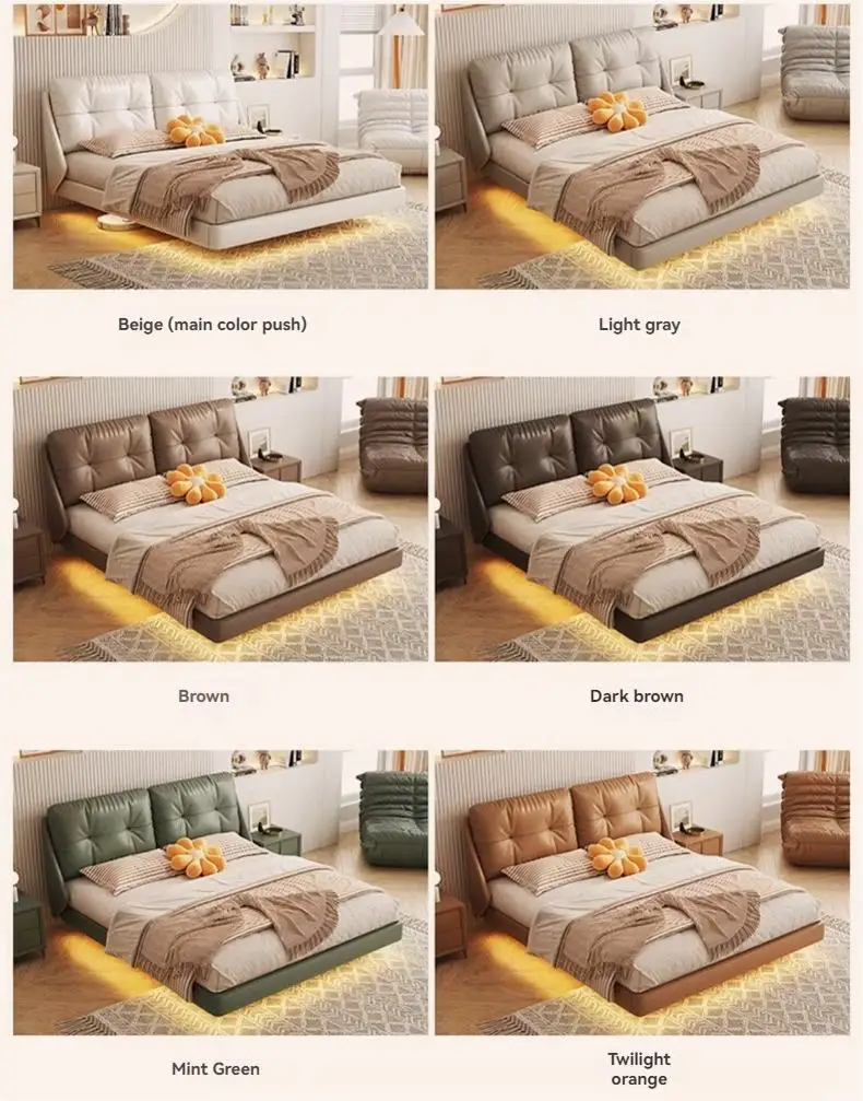 أثاث غرفة نوم حديث من الخشب الصلب مقاس مزدوج لعام 2024، سرير معلق لغرفة نوم عائلية خشبية بسيطة