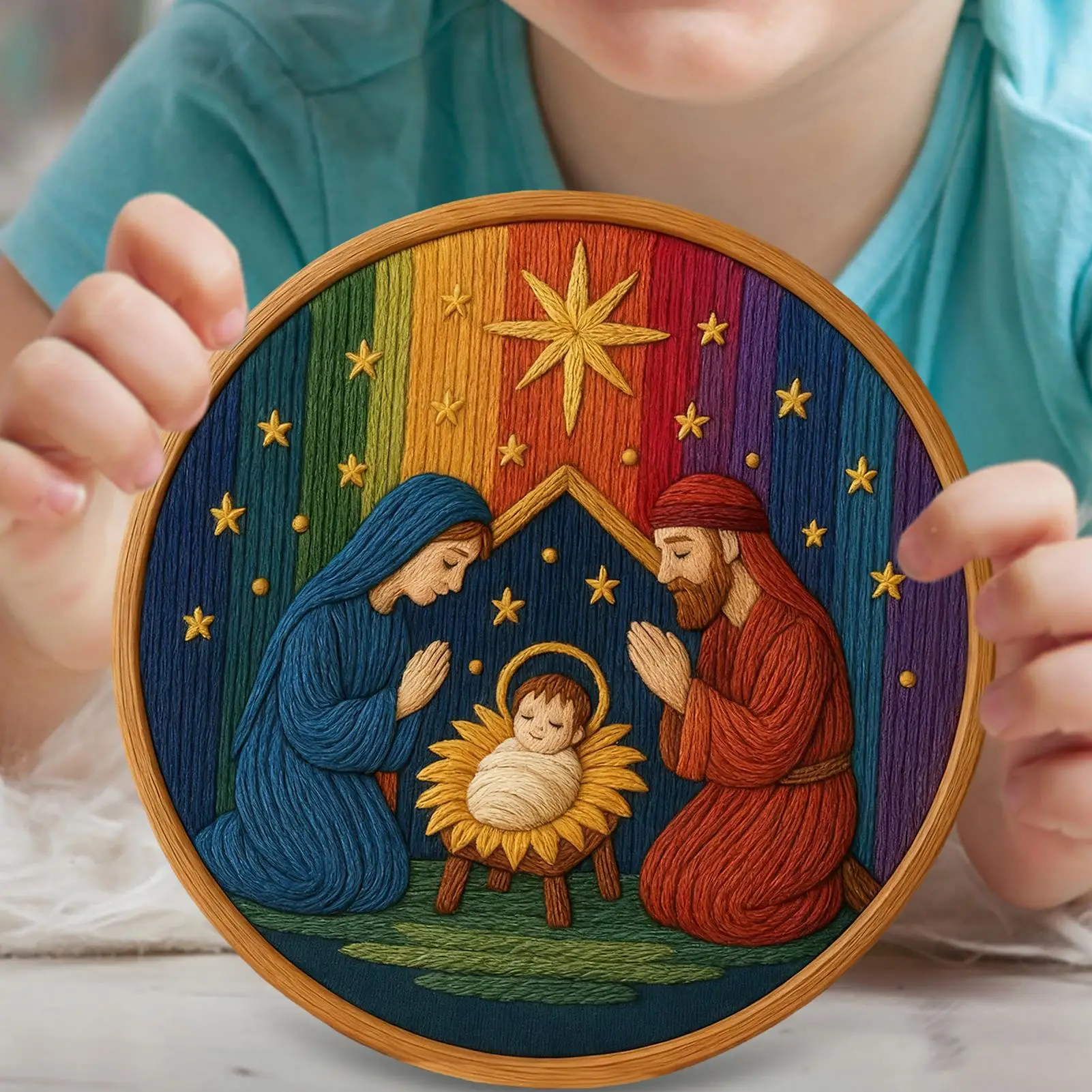 Christian Embroidery Kit Handmade Artwork Craft Nativity Christmas Embroidery Kits For Adults For Stocking Holiday Fall