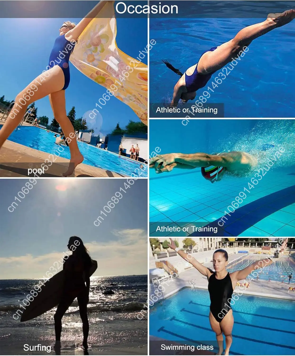 Athletic One Piece Swimsuit for Women Modest Criss Cross Back Slimming Bathing Suit Swimming Suit