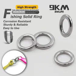 9KM Fishing Solid Ring 20~100Pcs Fishing Lure Hook Connectors Stainless Steel Fishing Accessories Solid Ring Saltwater Tackle