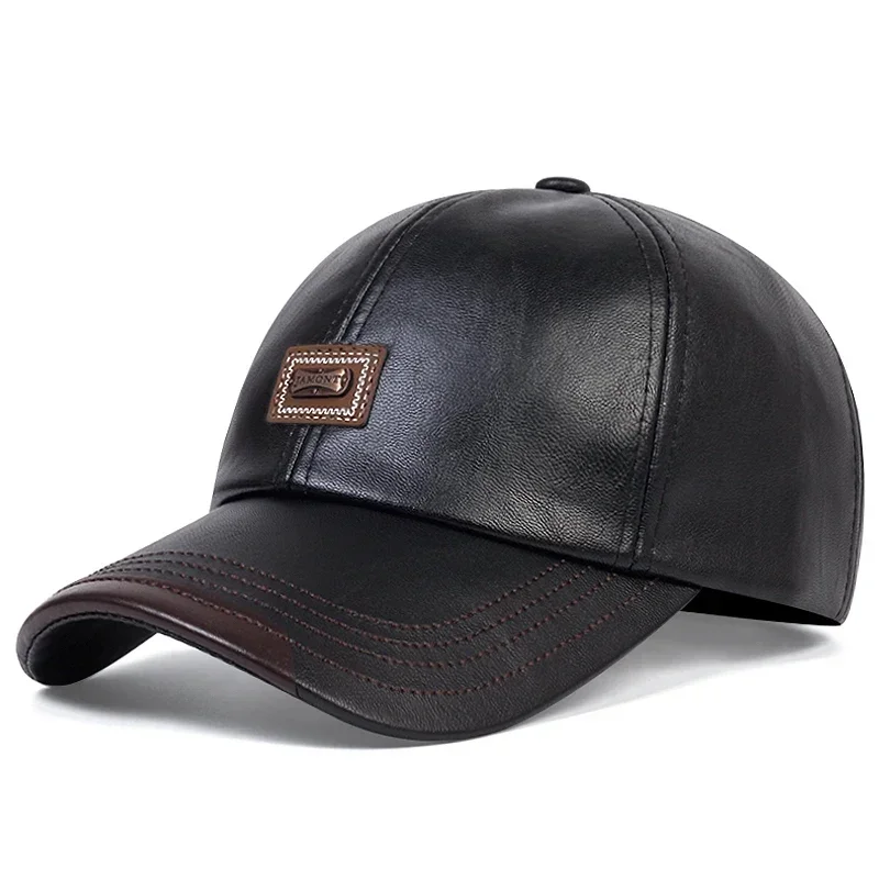 Unisex JAMONT Label Leather Baseball Caps Spring Autumn Outdoor Adjustable Casual Hats Dad Hat Sunscreen Hat