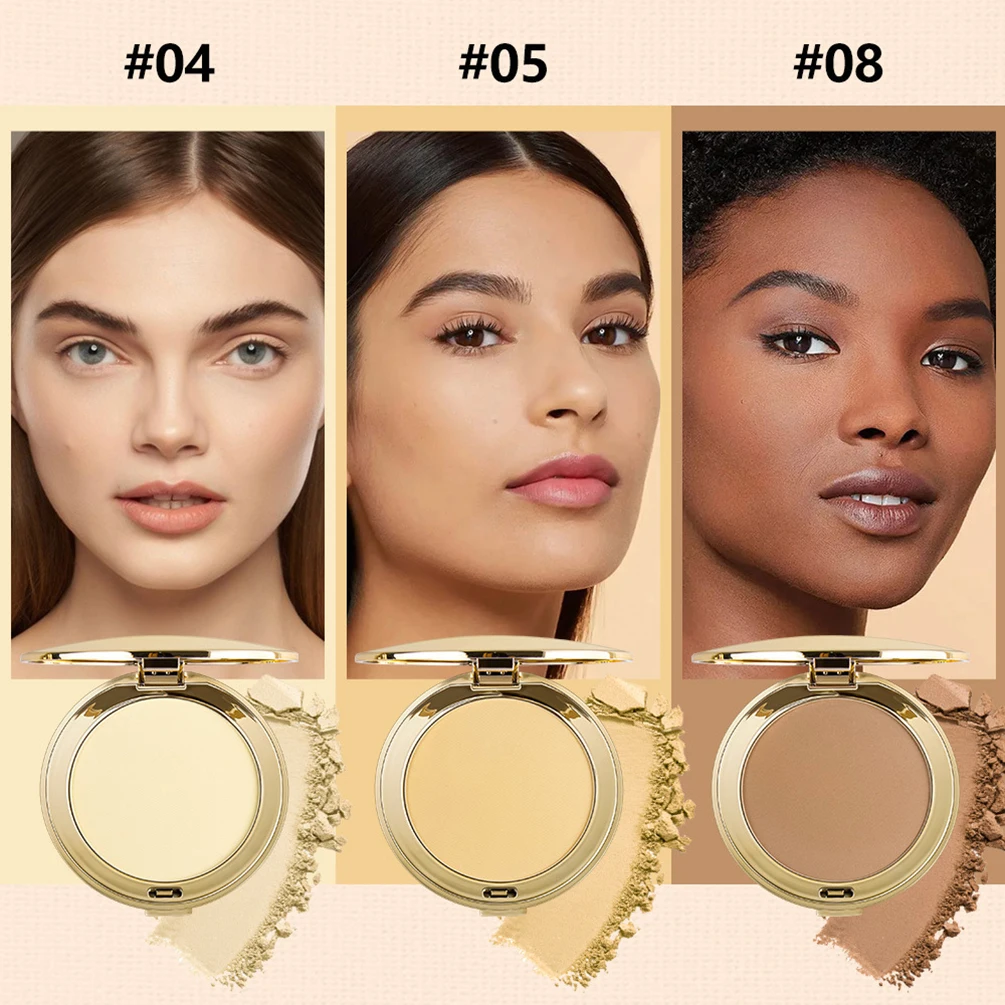 Correcteur de marque privée 9 couleurs, poudre pressée, Logo personnalisé, paquet doré, poudre de réglage, maquillage éclaircissant longue durée, contrôle de l'huile