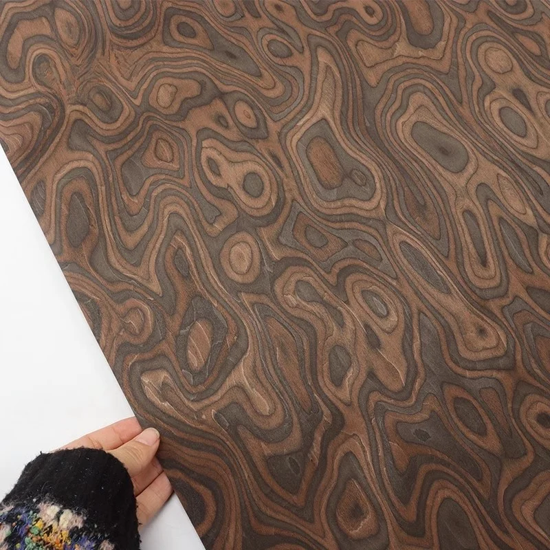 Paneles de chapa de madera para decoración de muebles, chapa artística para pared, guitarra de ébano, 58x250cm, T0.25mm