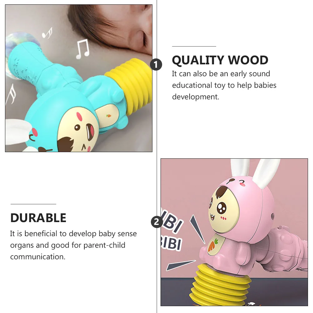 

1pc Wooden Colorful Rattle Baby Musical Handle Bell Educational Plaything For Kids Hand Eye Coordination Training Rattle