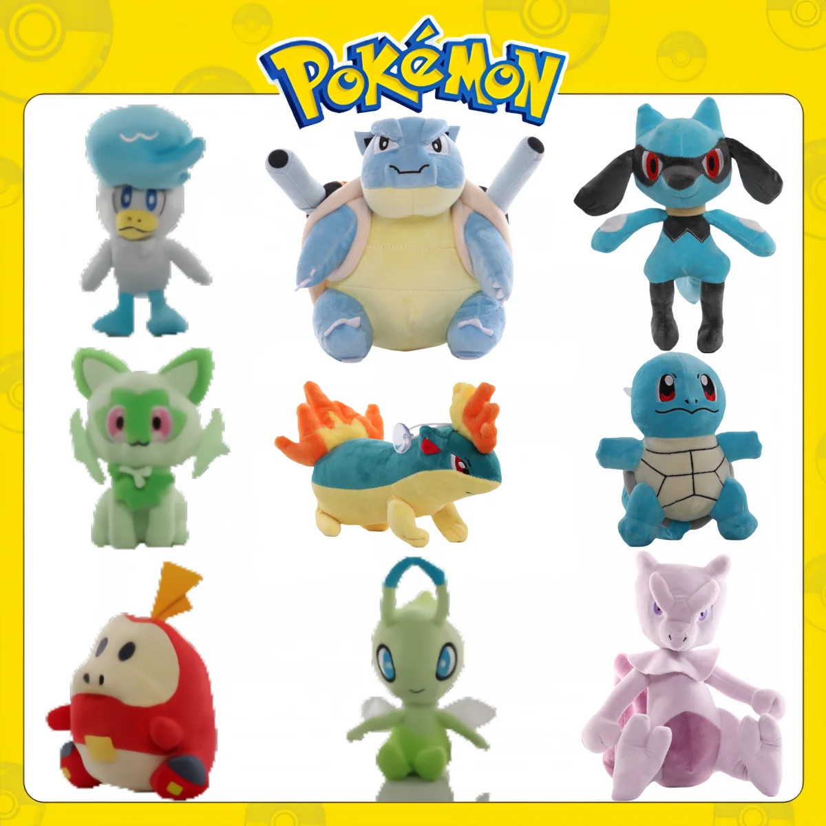 

Pokemon Pikachu Plush Sprigatito Mewtwo Mew Jirachi Celebi Quilava Squirtle Lugia Elekid Peluche Anime Toy Hobbies Exquisite Kid