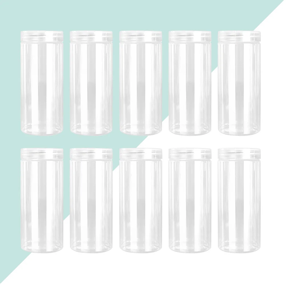 10 ชิ้นขวดพลาสติกใสทนทานป้องกันการรั่วซึมกลมจัดเก็บขวดแบบพกพาขนาดเล็กภาชนะขวดพลาสติก