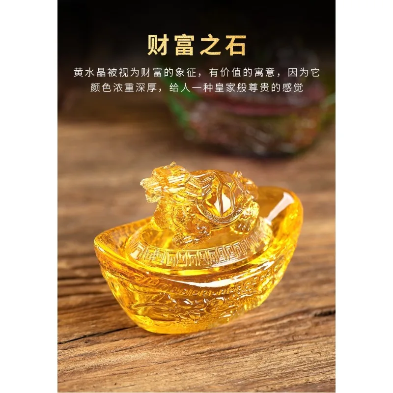 

Цитрин Дракон Черепаха Орнамент Черепаха Офис Настольный Жук Орнамент Домашний Талисман Украшение Гостиной