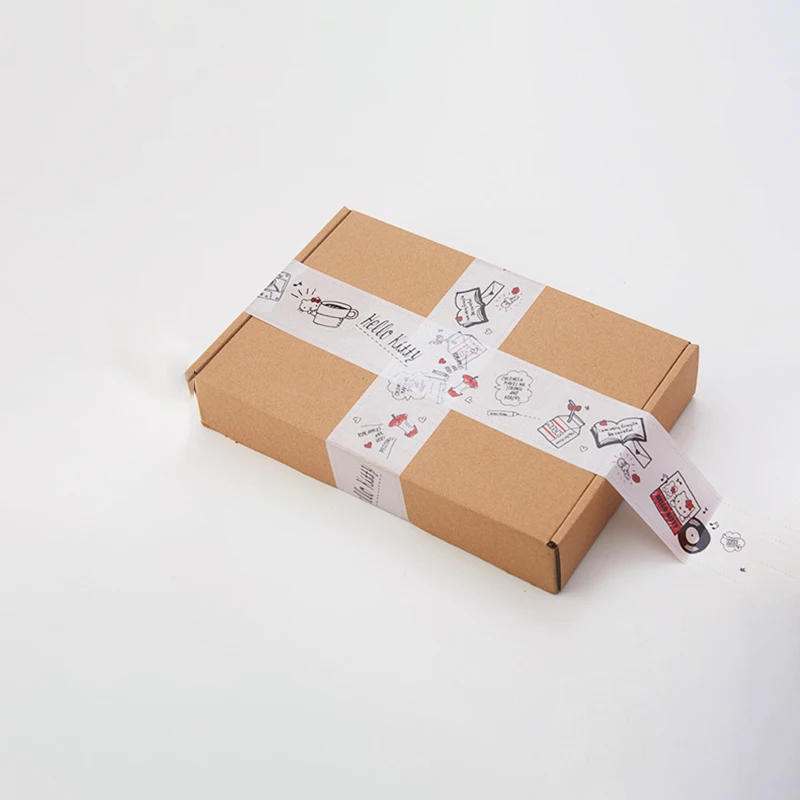 Hello Kitty Sanrio Tape Kawaii  Anime Sealing The Box Cartoon Transparent Tape Express Box Pack Seal Cute Decorate Gifts