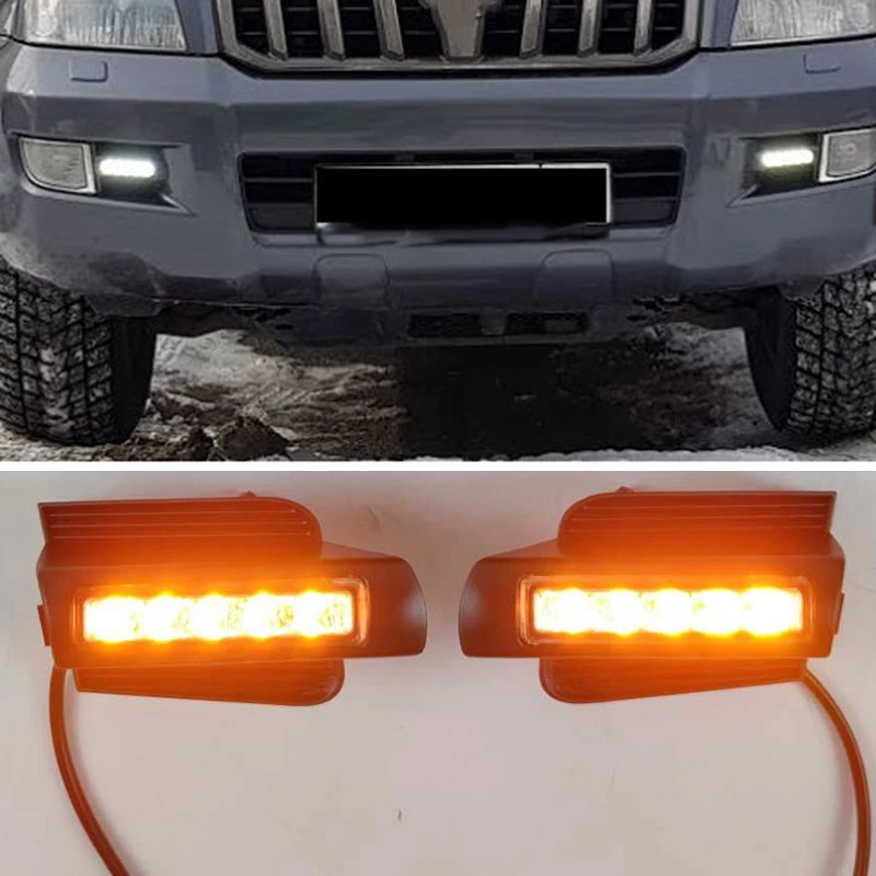 Daytime Running Light Front Bumper Driving Fog Lamp Daylight Headlight For Toyota Prado 120 LC120 GRJ120 2003-2009