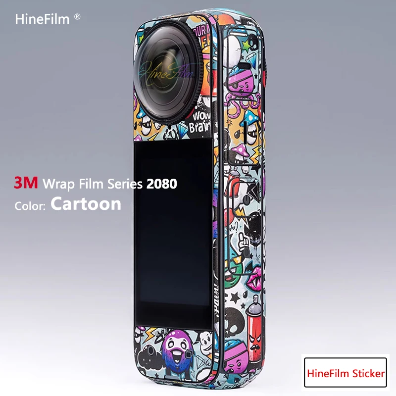 Hinefilm الجلد ل Insta 360x4 جلود حامي معطف ل Insta360 X4 ملصقات Insta360X4 Insta 360X4 التفاف غطاء الفيلم