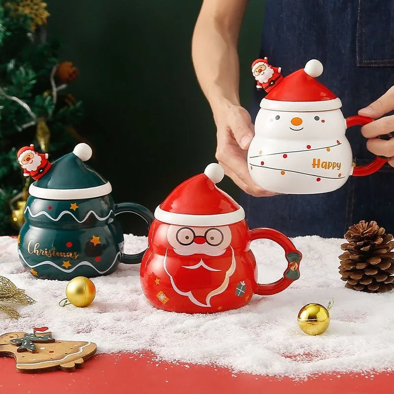 

Hot Creative Christmas Gift Snowman Ceramic Cup Large Capacity Mug Cartoon Souvenir Cup Gift Water Cup for Students