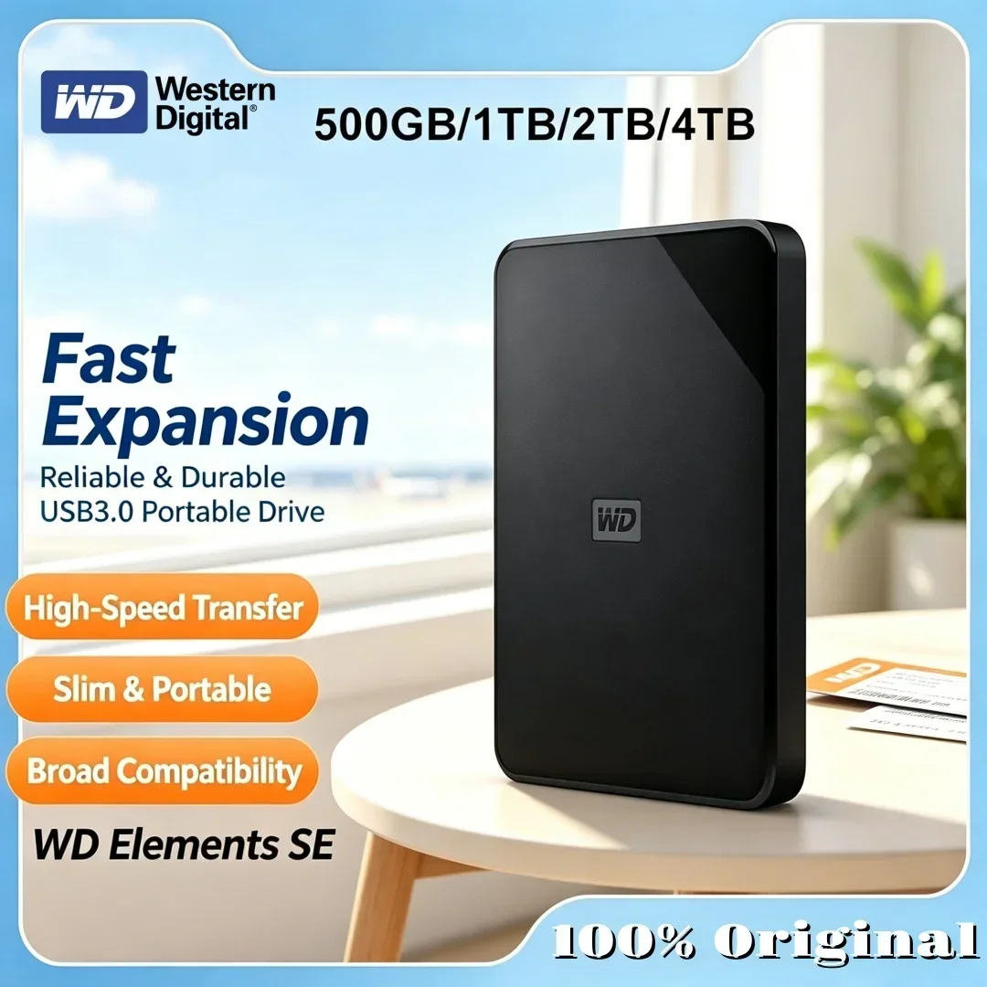 Western Digital WD Elements 5TB 4TB 2TB 1TB USB3.0 External Hard Disk for Desktop PC Laptop 2.5" Portable Hard Drive HDD