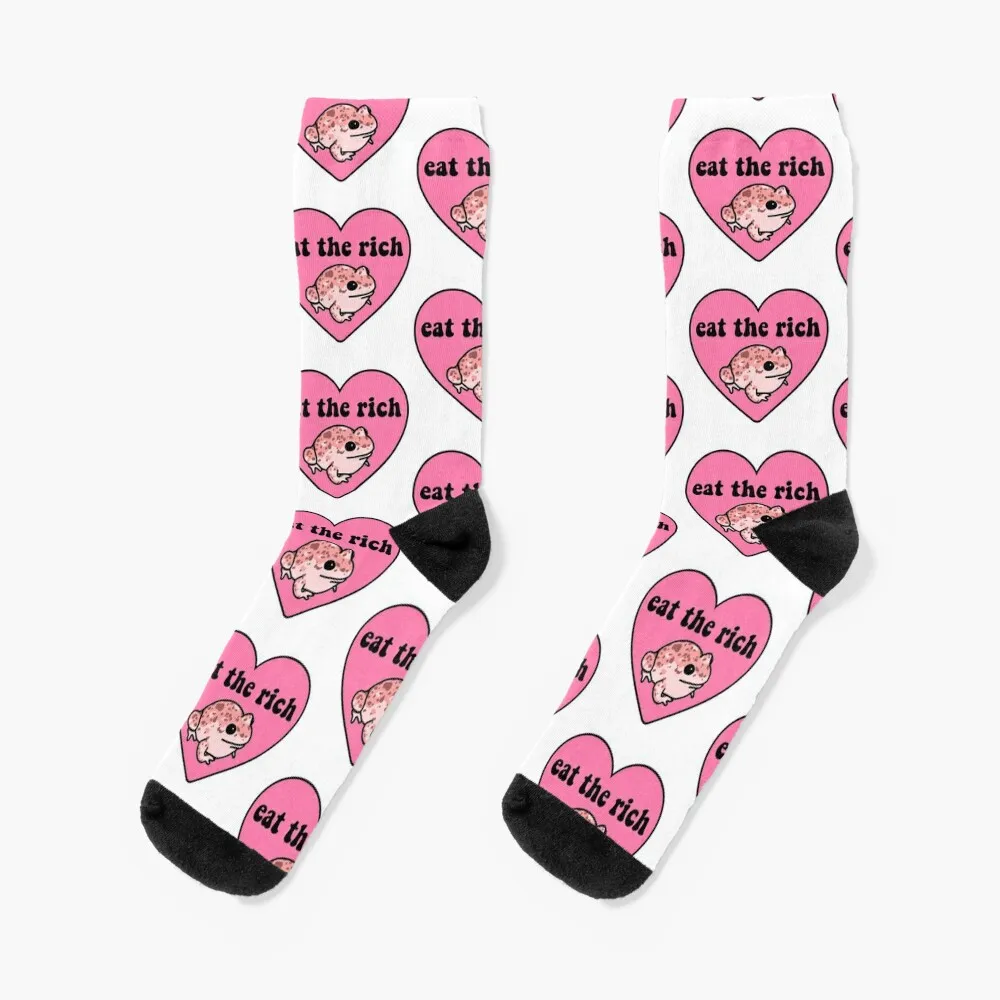 

Eat The Rich Frog Socks Novelties with print Socks Male Women's