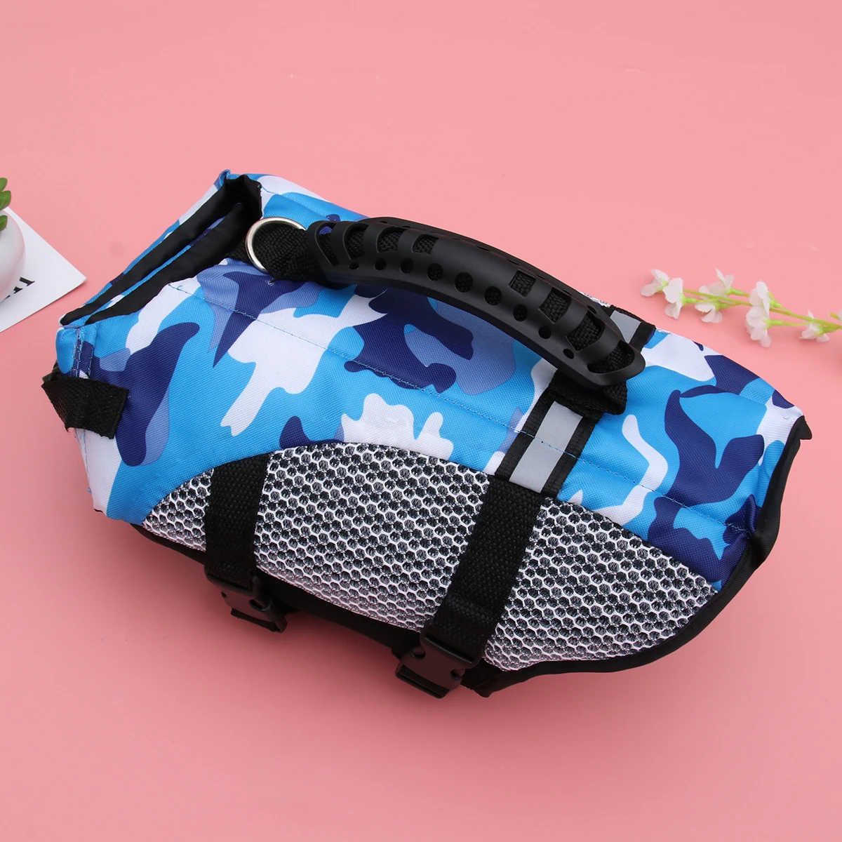 

Pet Jacket for Dogs Quick Release Hook Safety Vest Breathable Comfortable Carry Handle Puppy Life Preserver Swimming Beach