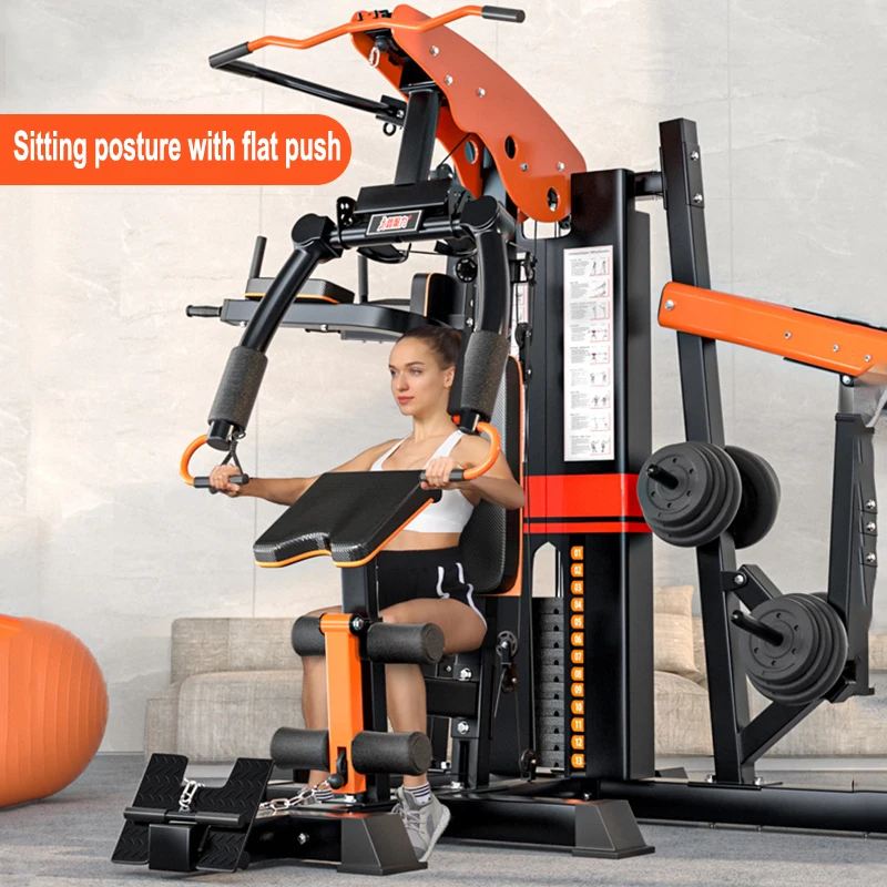 Household Large Set Three Person Station Commercial Flying Bird Squat Weightlifting Stand Multi functional Training Equipment