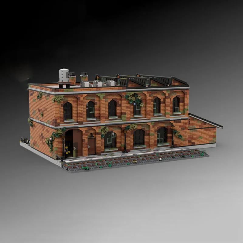 New MOC building block building model station old warehouse modular children's toy gift DIY assembly set