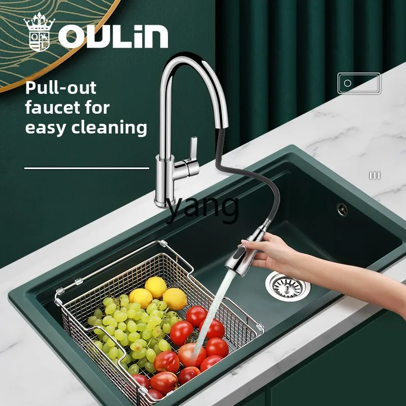 

LMM kitchen sink large single sink, green granite vegetable sink, dish basin, household table