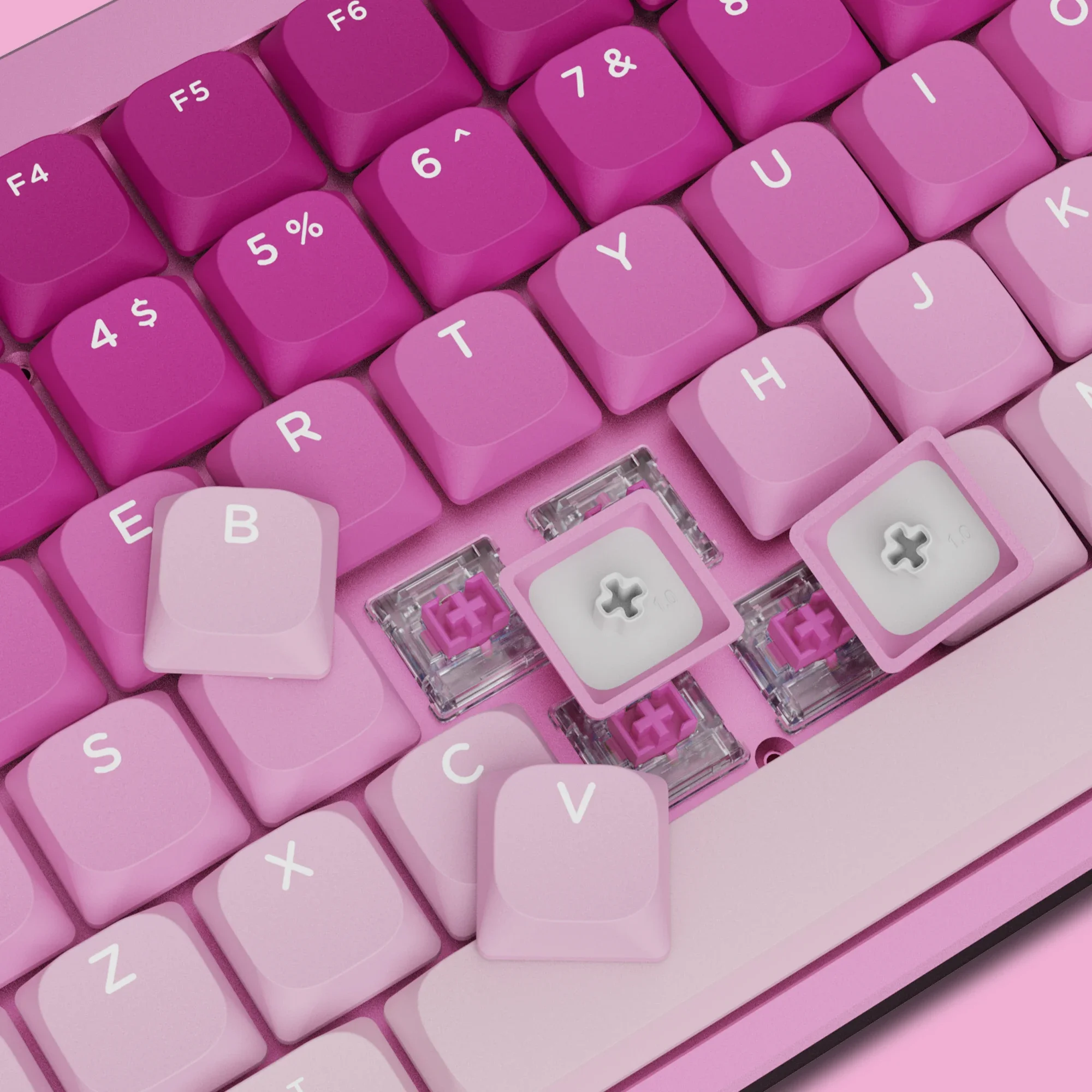 Profile Keycaps 137 Keys Not Shine-Through  Double Shot Keycaps MX for Gaming Mechanical Keyboard