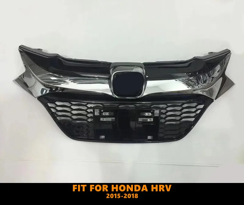 ABS Black Middle Grill Racing Grills Sport Style Chrome Black Grill Fit For Honda H-RV HRV VEZEL 2015-2018