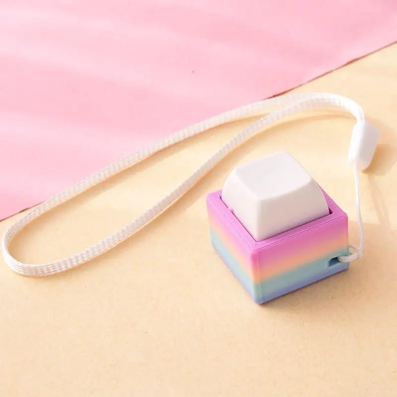 Lebendige Farben, Tastatur-Tasten als Fidget-Spielzeug, angenehmes taktiles Feedback, tragbares Schlüsselband zur Stressbewältigung, ideal für Büro, Schule und den täglichen Gebrauch. – Detail 24