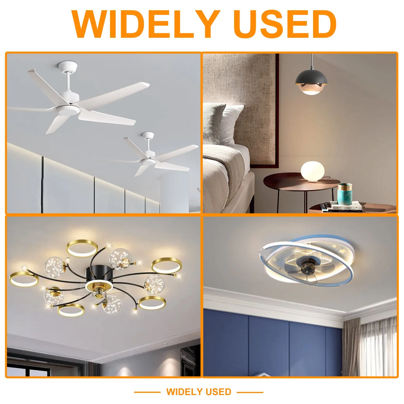 Ceiling Fan Pull Chain Set, 4 Pieces Bulb and Fan Pattern Pull Chain Extension Fan Pull Chain PendantN02R