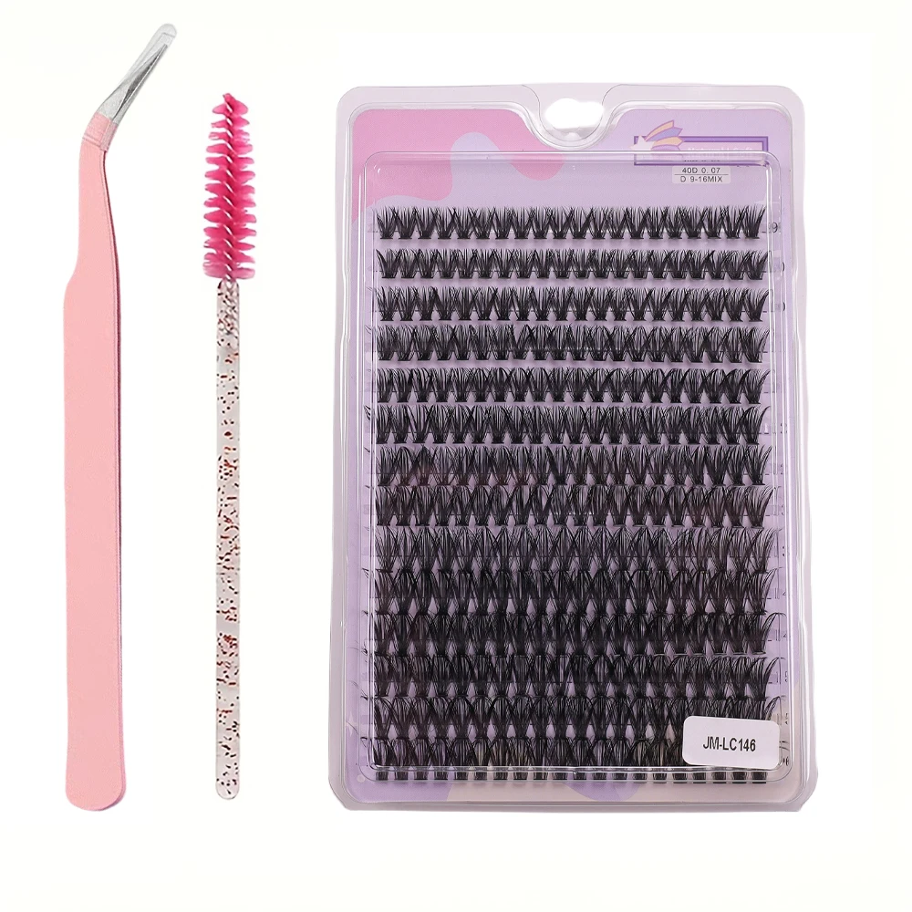 60D imitation mink eyelashes 280 clusters 0.07mm D curled 9-16mm mixed natural eyelash extension 3D Russian curled individual ey