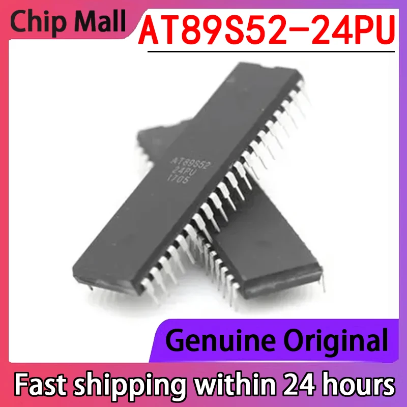 2PCS Imported Original AT89S52-24PU Package DIP40 Flash Microcontroller Chip