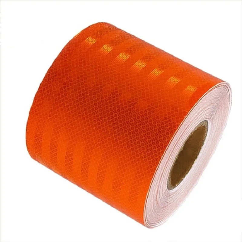 15cm*5m Orange PET Reflective Strips Anti Collision Warning Tapes Waterproof Self-Adhesive Reflectors Stickers For Truck Traffic