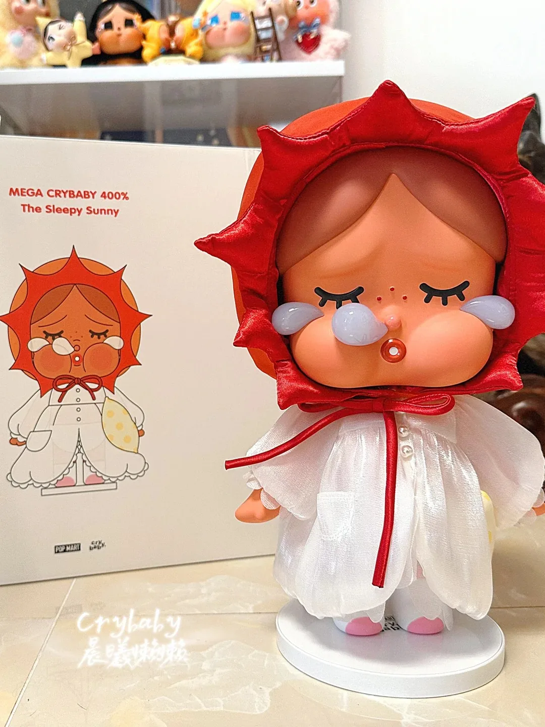 

POP MART MEGA CRYBABY 400% Drowsy Dawn Trendy Art Collectible Figure Desktop Decor Ornament For Home Display Toy Collectors