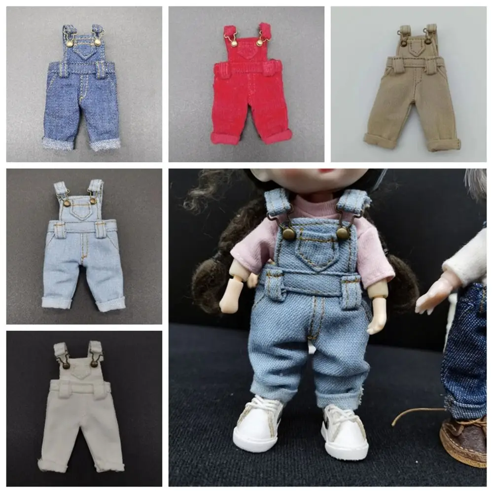 Boneka Denim pakaian kasual, celana Denim boneka, pakaian Mini, celana Dress Up, pakaian boneka Obitsu11, overall 1/12Bjd