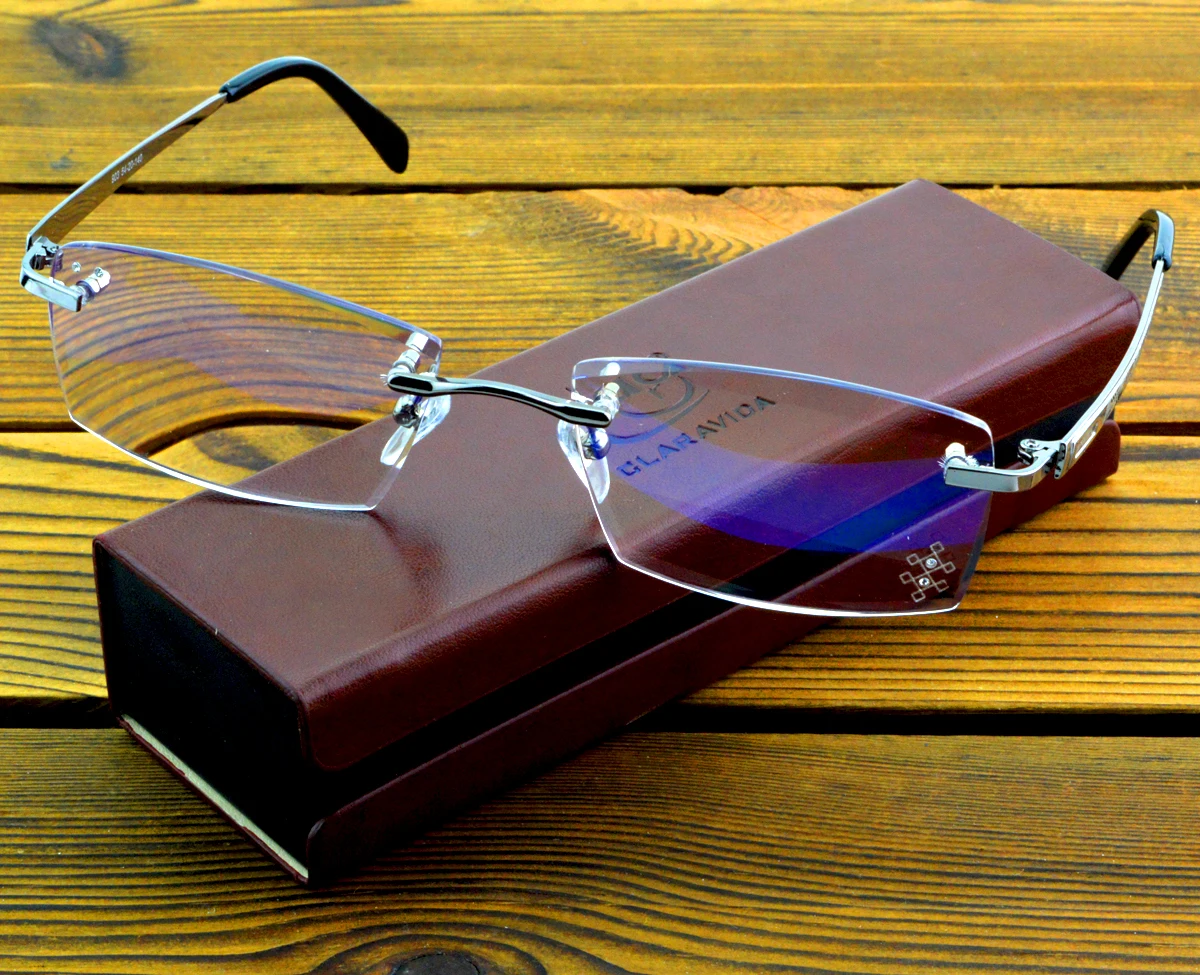 

Business Rectangle Rimless Progressive Multifocal Reading Glasses +0.75 To +4 See Near and Far