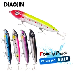 26g 125mm Topwater Pencil Fishing Lure Super Spook Walking Bait Surface Floating Wobbler Seabass Pike Feeder Moonwalker Supplies