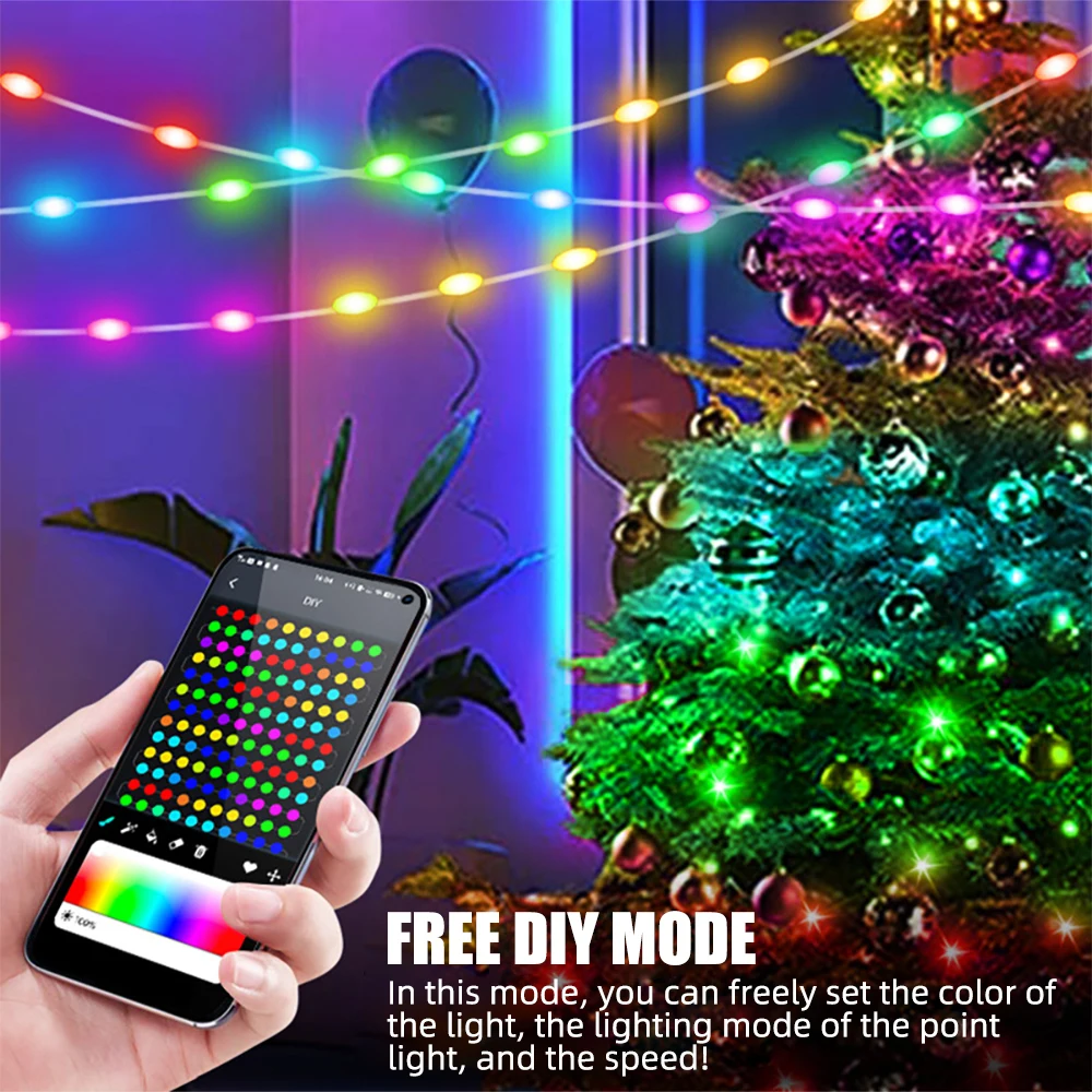 APP Symphony RGB 10M LED Strip USB Remote Control Strip Light Christmas Light String Car Interior Decoration Atmosphere Light 5v