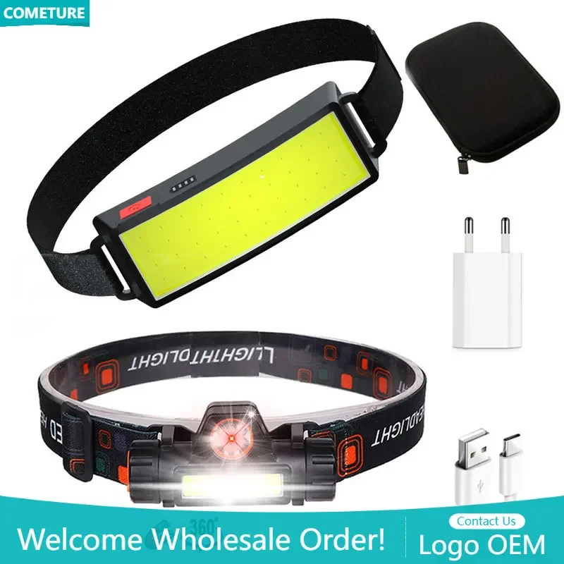 

Portable Headlamp Mini COB LED Headlight USB Rechargeable Head lamp torch outdoor lamp Waterproof Adjustable Head Torch Light