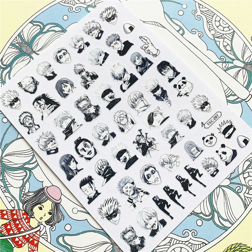 TSC-356 Japanischen heißblütigen anime cartoon zeichen 3D Zurück kleber Nail art Aufkleber Decals Sliders Nagel ornament dekoration