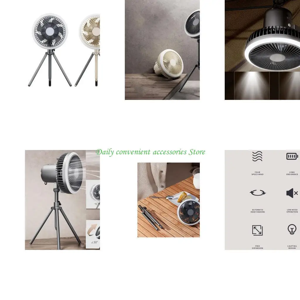 

97QB 8000Mah Portable Remote Control Fan with Tripod Stand Cooling Fan