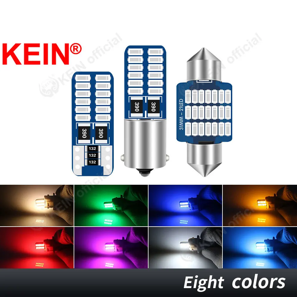 KEIN 10 SZTUK 12V 24V Żarówka LED C5W C10W T10 Festoon BA9S 28mm 31mm 36mm 39mm 41mm Oświetlenie Wewnętrzne Samochodu Ciężarówki Przyczepy Pickupa Autokaru