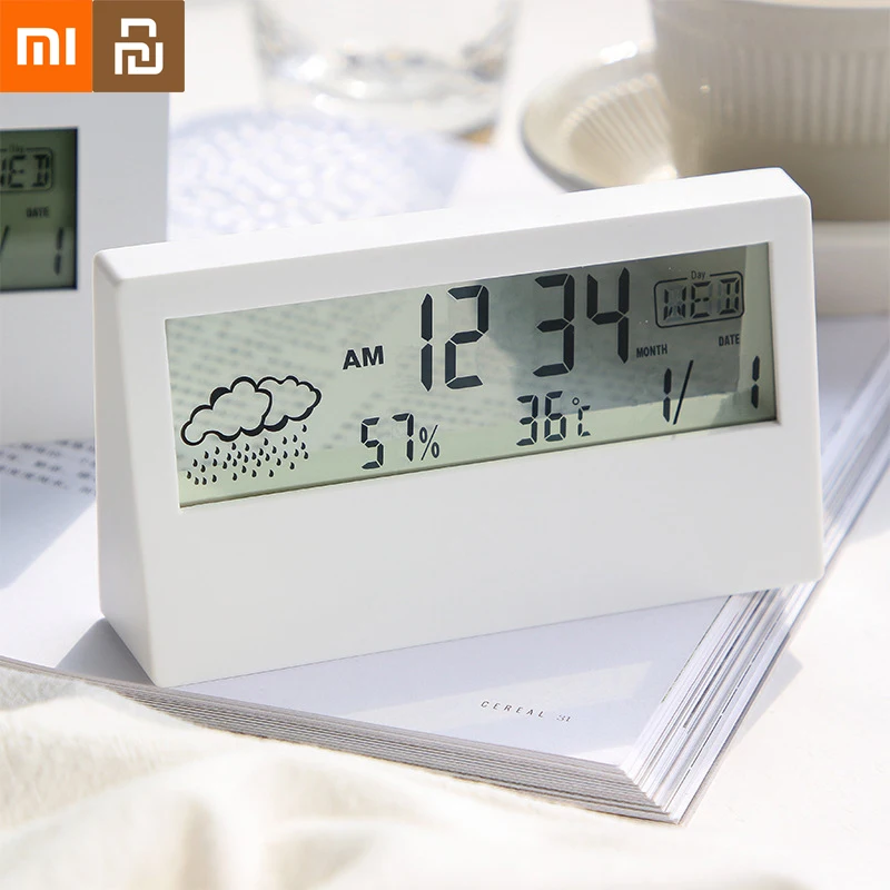 Xiaomi Youpin LED Thermometer Multifunction Clock Electronic Temperature Humidity Meter Weather Station Home With Alarm Clock