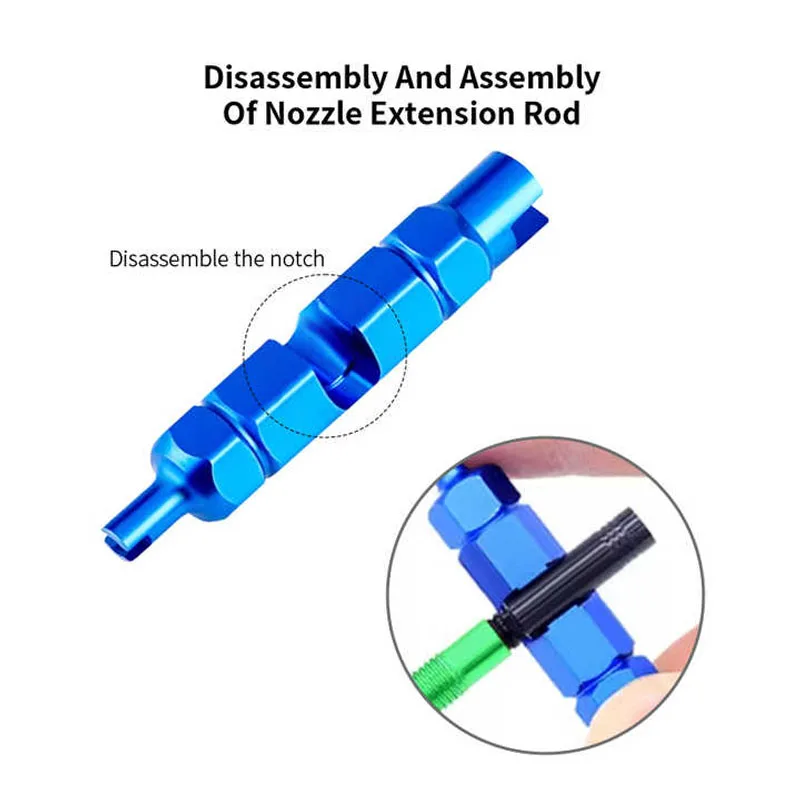 3 in 1 Multifunctional Bike Valve Core Remover Tool Ultralight MTB Wrench Spanner For Schrader and Presta Valve Extender Tool
