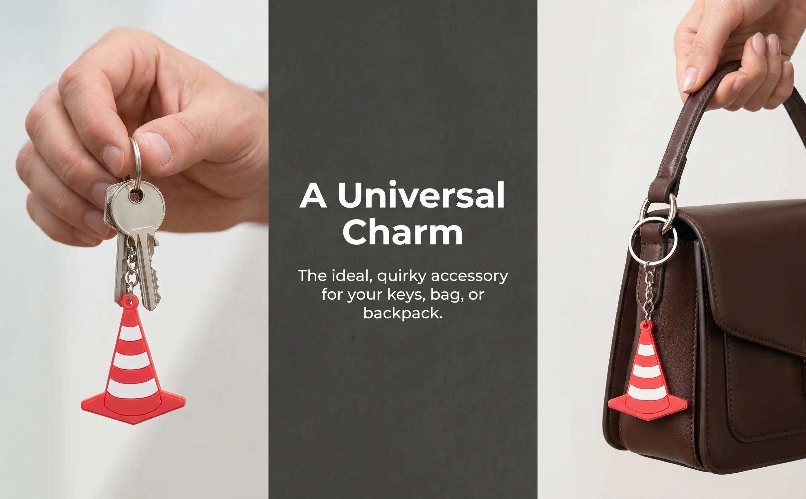 10Pcs Mini Traffic Cone Keychain Compact High-Visibility Orange Road Cone Charm for Bag Keyring Construction Theme Party