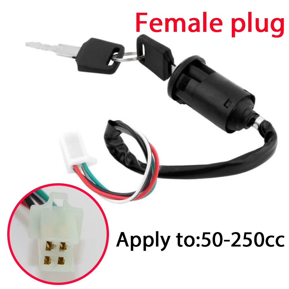 Interrupteur d'allumage avec clé à 4 fils, pour TaoTao Coolsport Kazuma Sunl Coolster 50cc – 250cc Quad Super Pocket Dirt Bike ATV Scooters