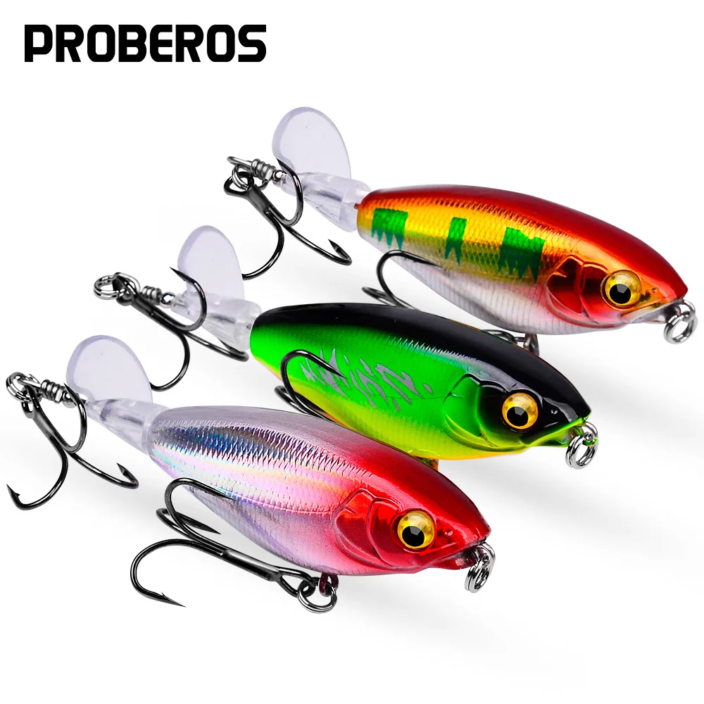 

1PC Bait Fake Baits Floating Tractors Surface Ties Frying Pencil Propellers Freshwater Fishing Warble Bass Blackfish Lure