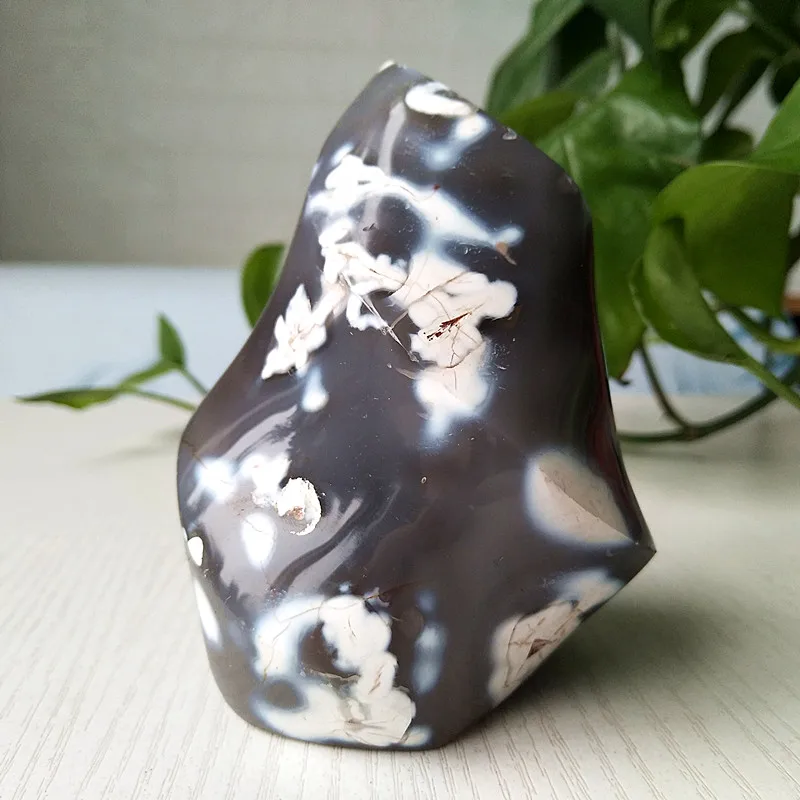 Natural Stone Killer Whale Agate Crystal Flame Home Decoration Gemstone Chakra Healing crystals