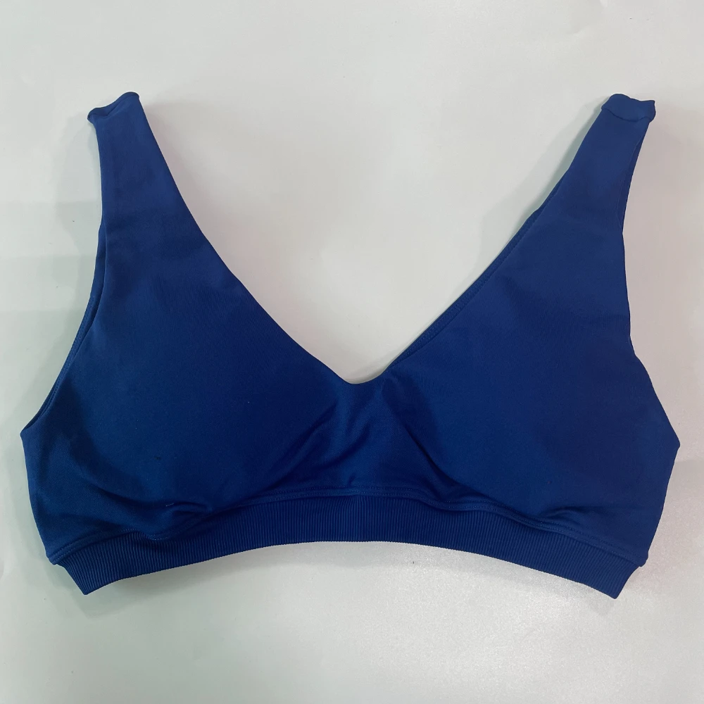 Damen Sport-BH mit rückenfreiem V-Ausschnitt, nahtloses Gym-Top, Workout-Yoga-Crop-Tanktop mit herausnehmbaren Polstern, hochelastischer Push-Up-BH – Detail 12
