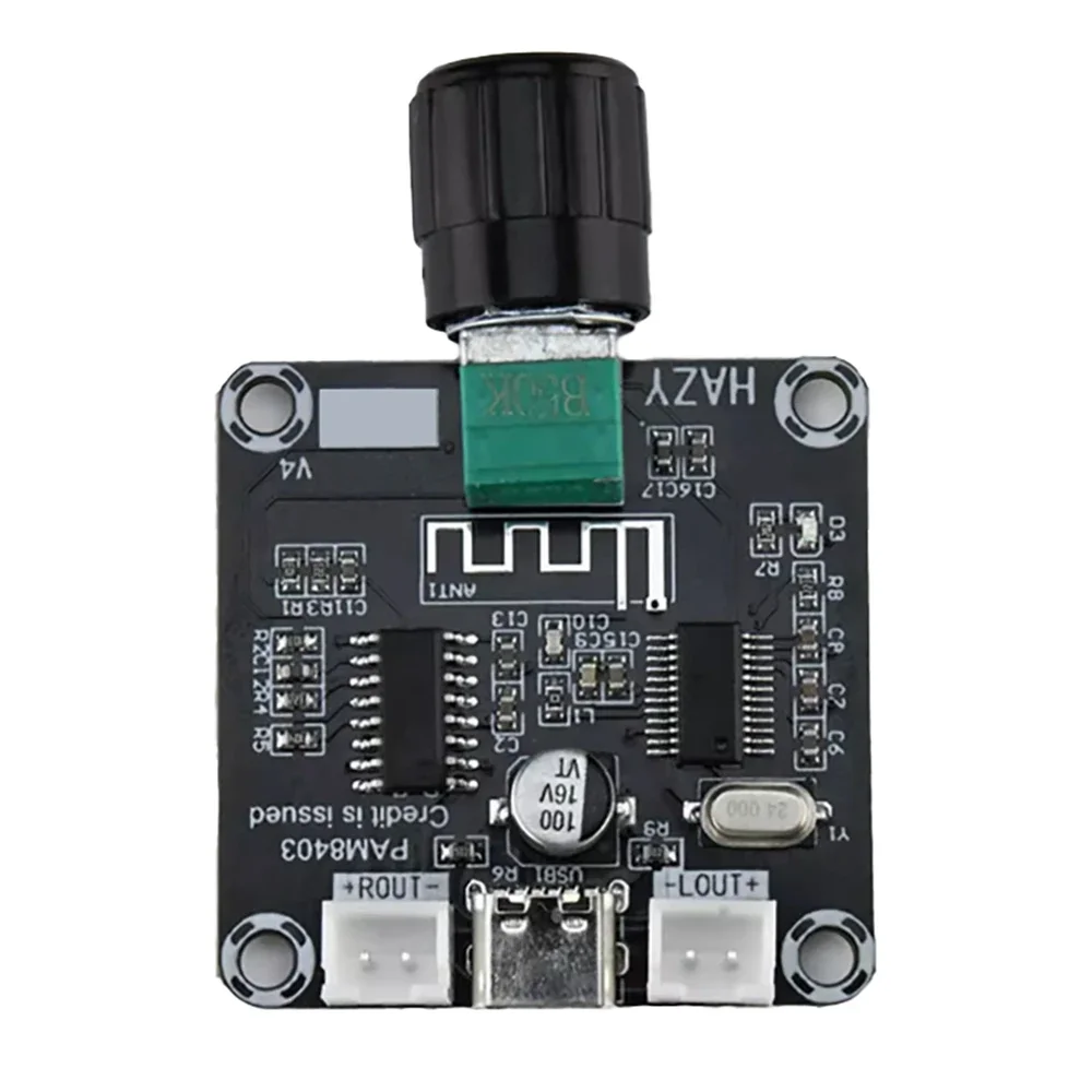 DC 5V XH-A159 Mini PAM8403 Bluetooth Digital Amplifier Board 5W+5W with Adjustable Volume Amplifier Module Type-C Interface