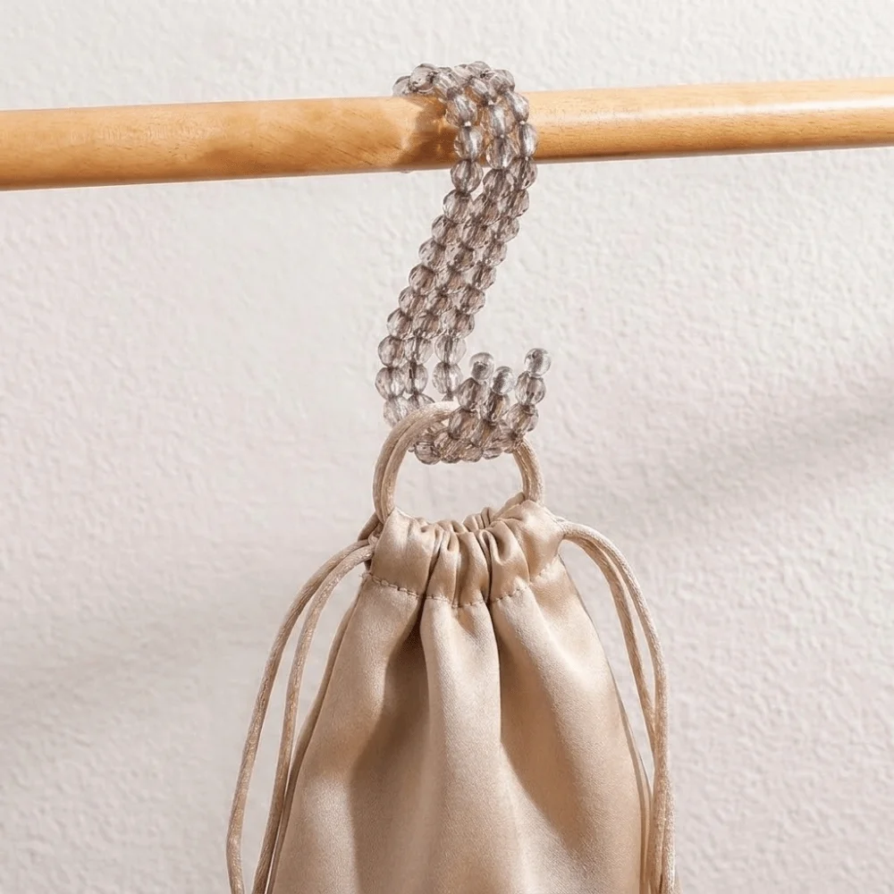 

3PCS Non-Slip S Shaped Hook Artificial Pearl Hook Rustproof Hanging Hooks Space Saving Closet Hangers Clothing Store