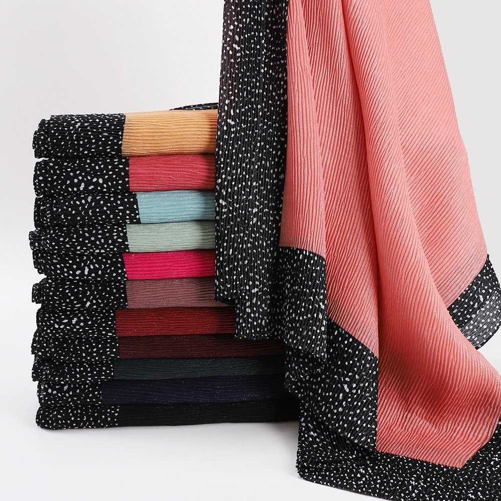 Nieuwe Luipaard Print Hijab Geplooide Katoenen Sjaal Islamitische Effen Crinkle Hoofddoek Hijab Foulard Femme Musulman Wrap Bandana
